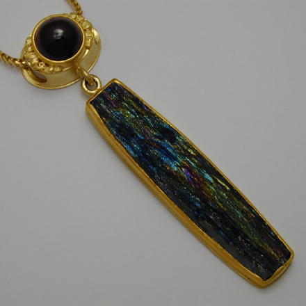 Garnet & Rainbow Hematite Slide